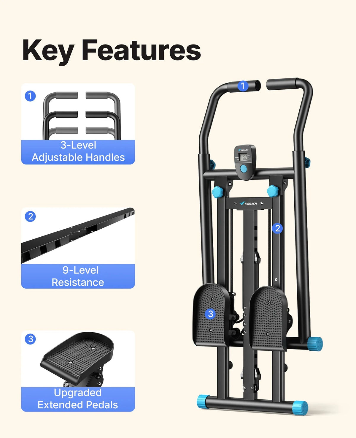 Merach Stair Master - Weight limit upto 400 LBS